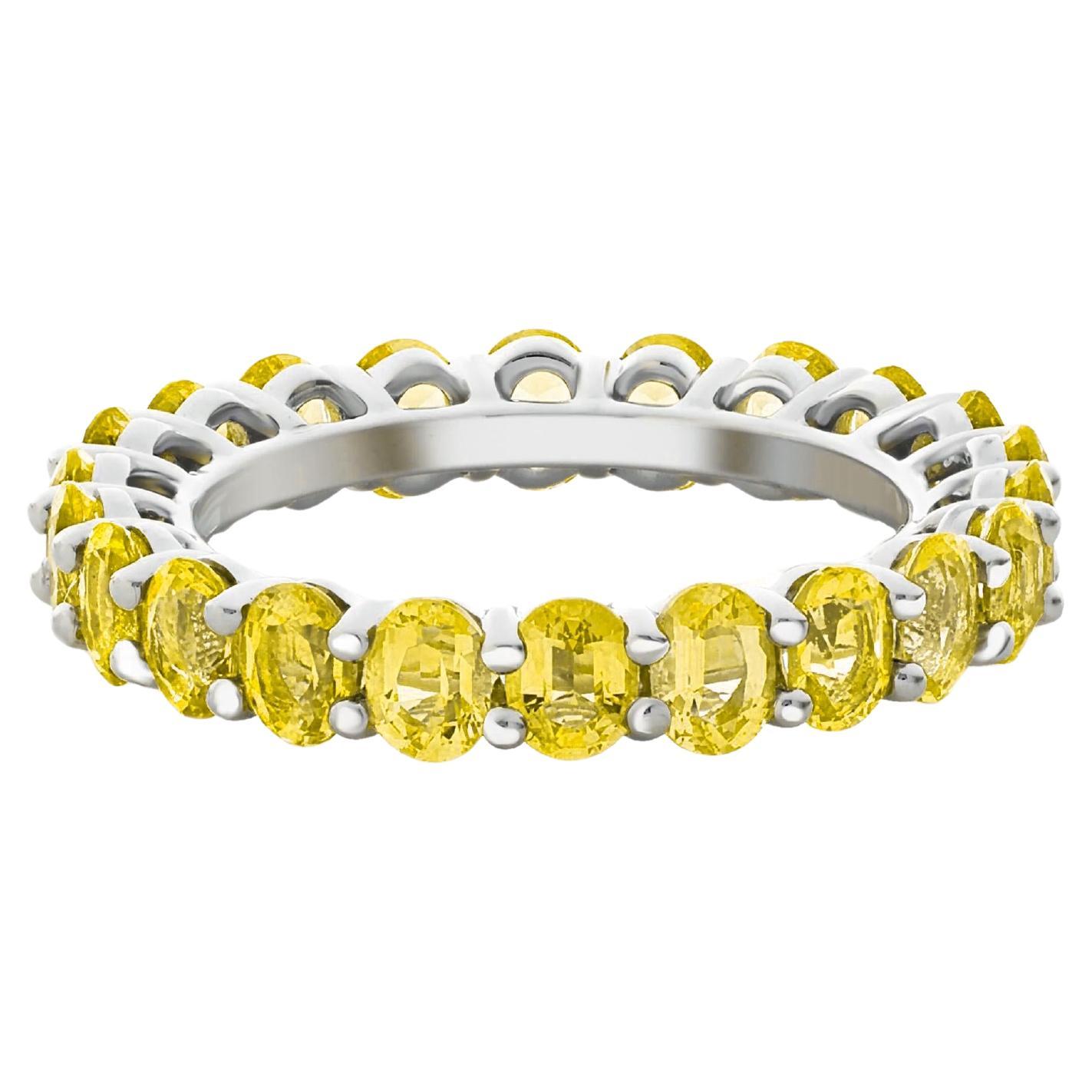 Oval Sapphire Full Eternity Wedding Band