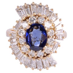 Oval Sapphire & VS Diamond 18K Ring