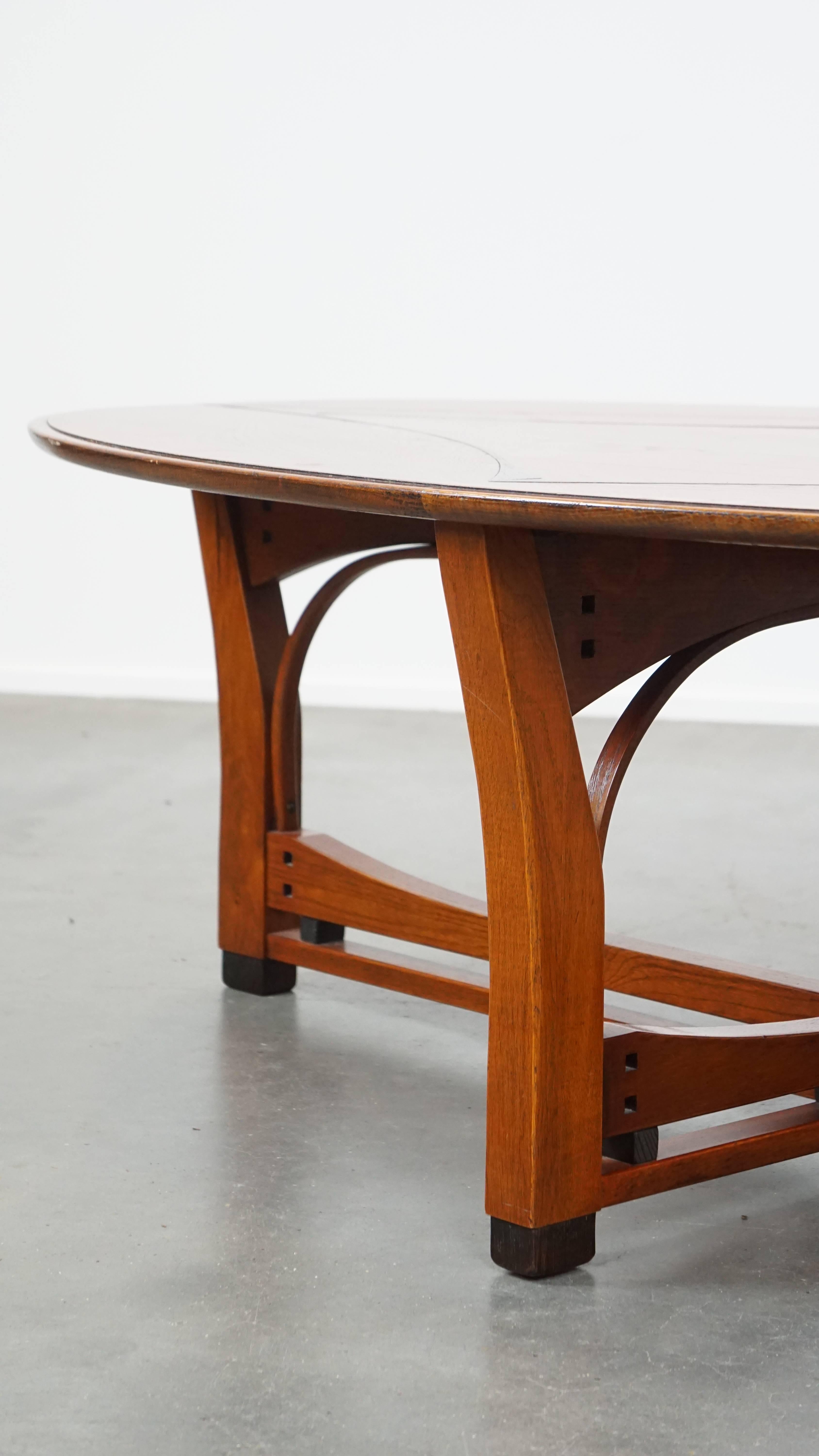 Ovaler Schuitema-Couchtisch aus der Designserie Jugendstil/Art Nouveau im Angebot 3