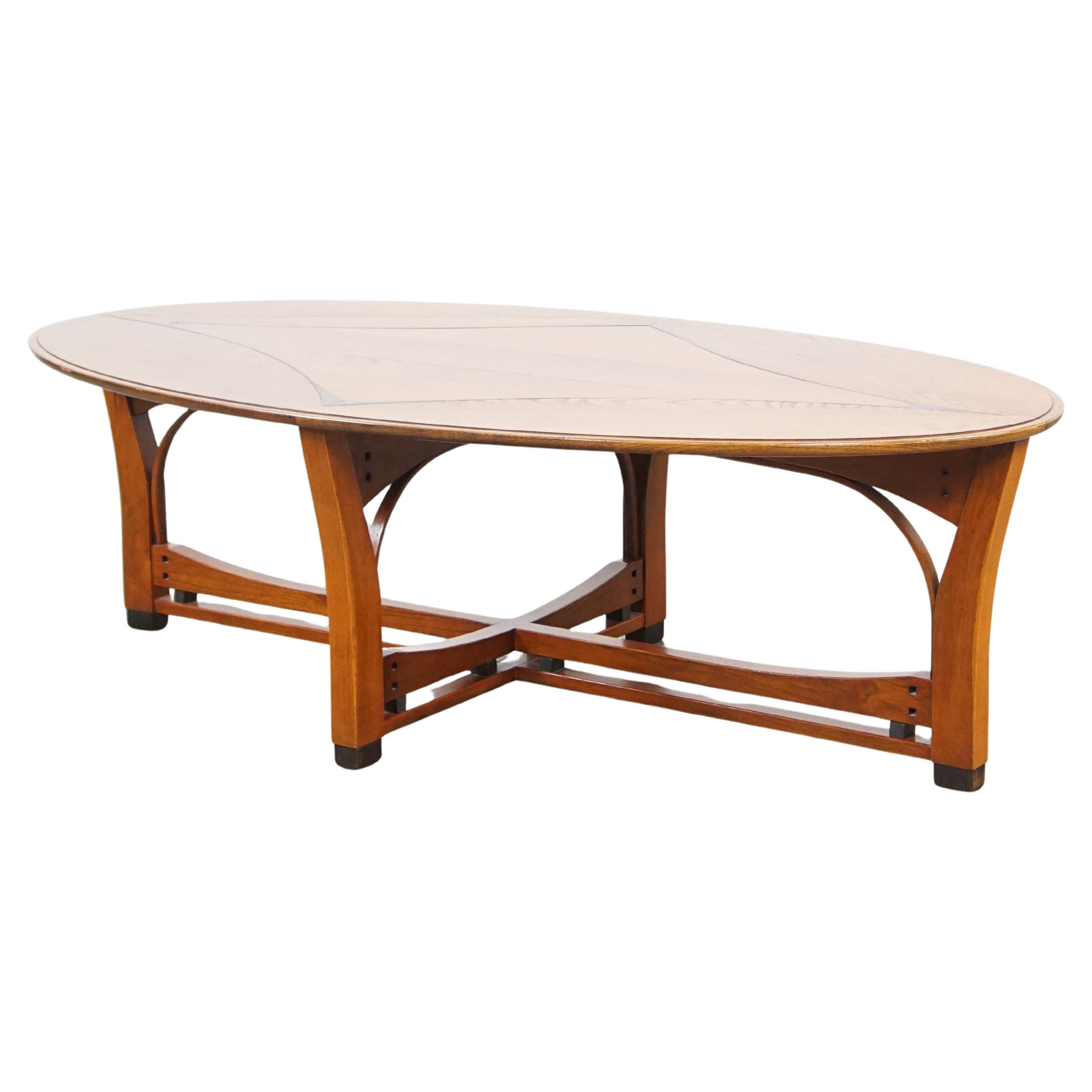 Ovaler Schuitema-Couchtisch aus der Designserie Jugendstil/Art Nouveau im Angebot