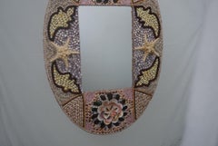 Oval Seashell Encrusted Wall Mirror