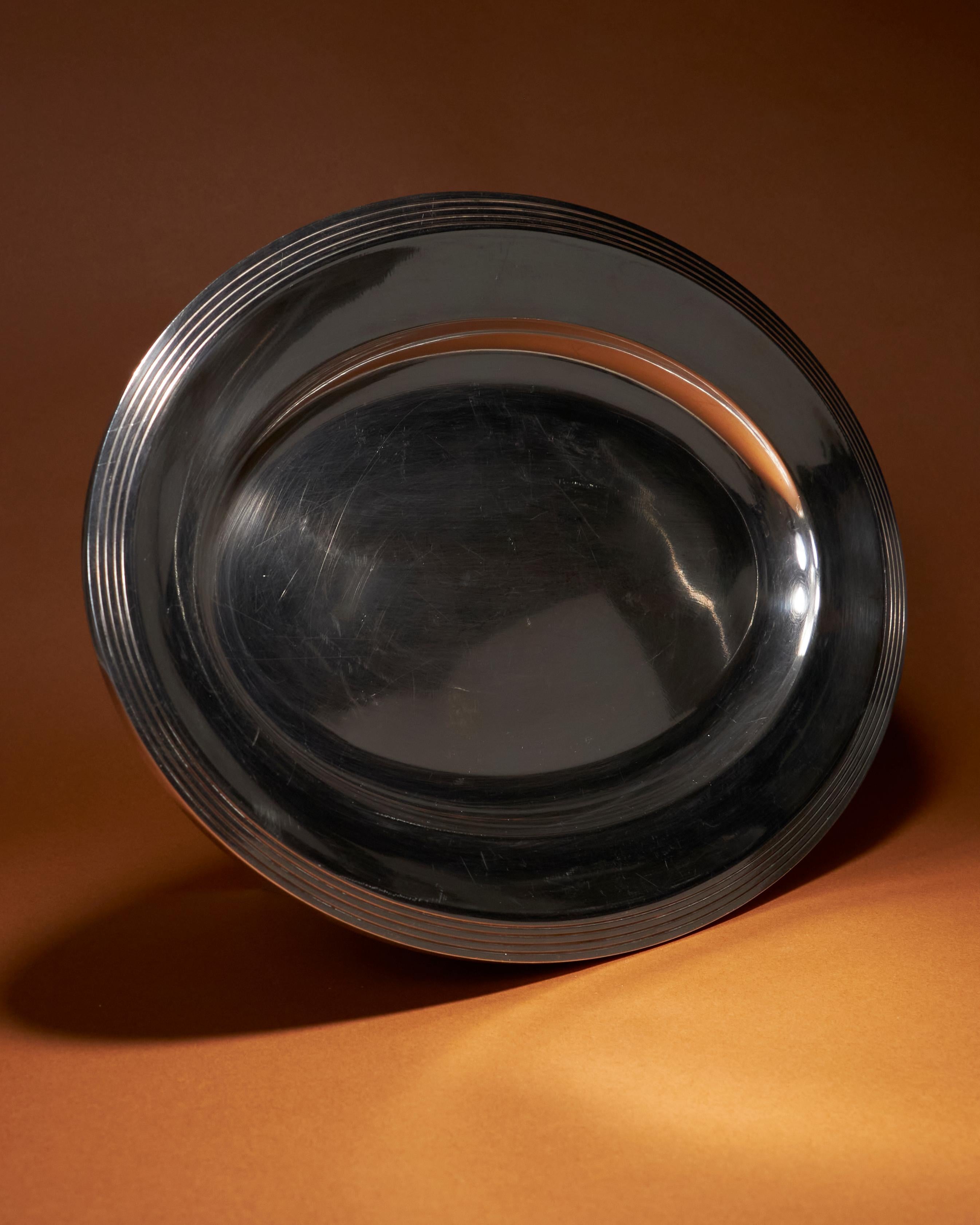 Mid-Century Modern Plat de service ovale, Christofle, 1970 en vente