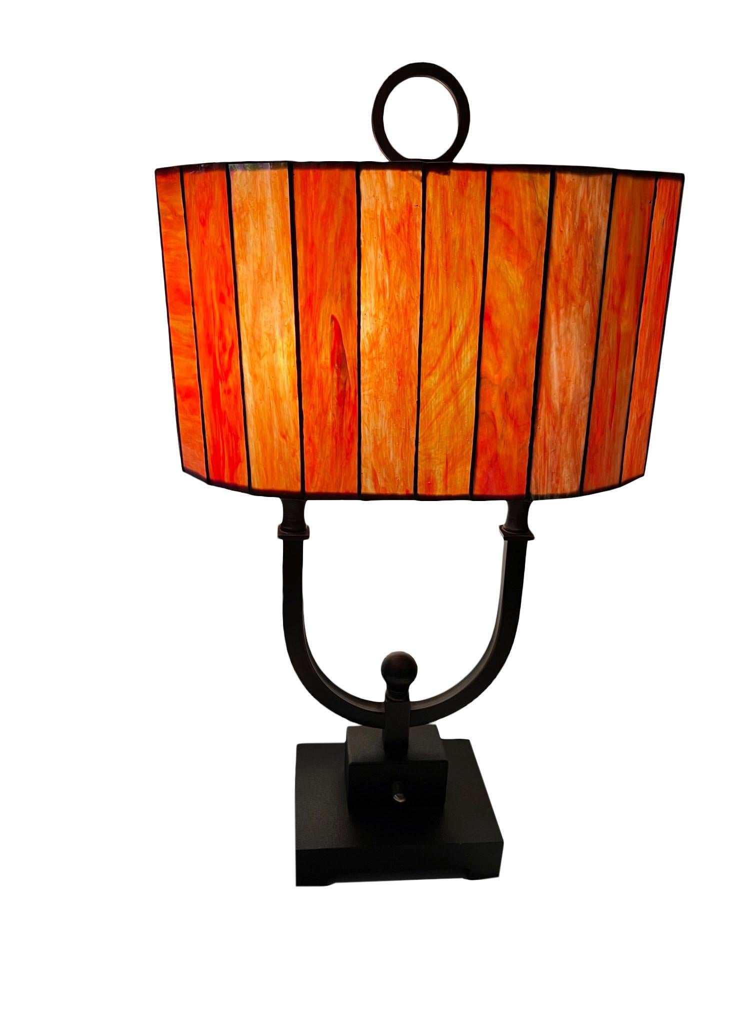 Lampes ovales en verre teinté Bon état - En vente à Dallas, TX