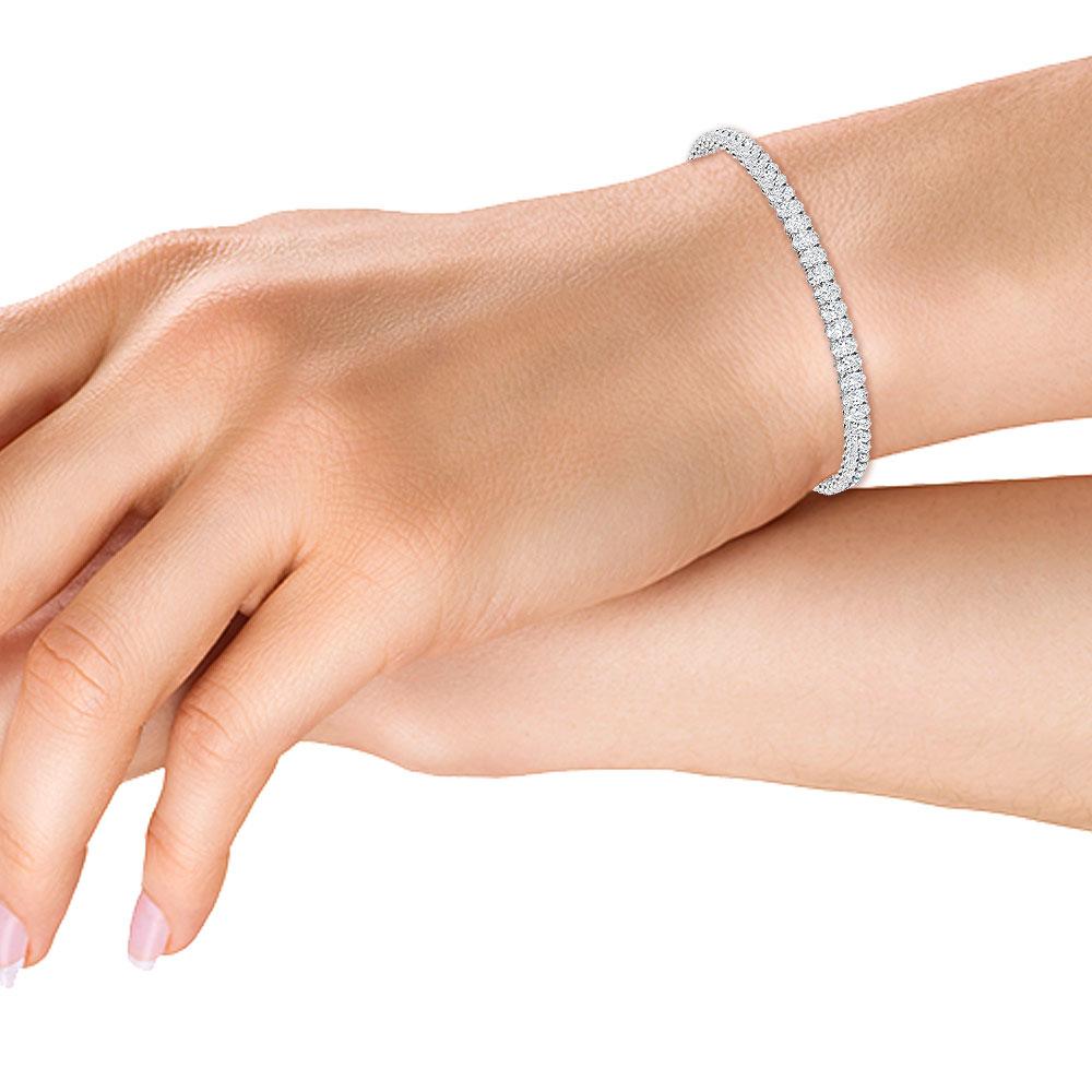 Taille ovale Bracelet tennis en diamants naturels de forme ovale de 5 carats poids total en vente