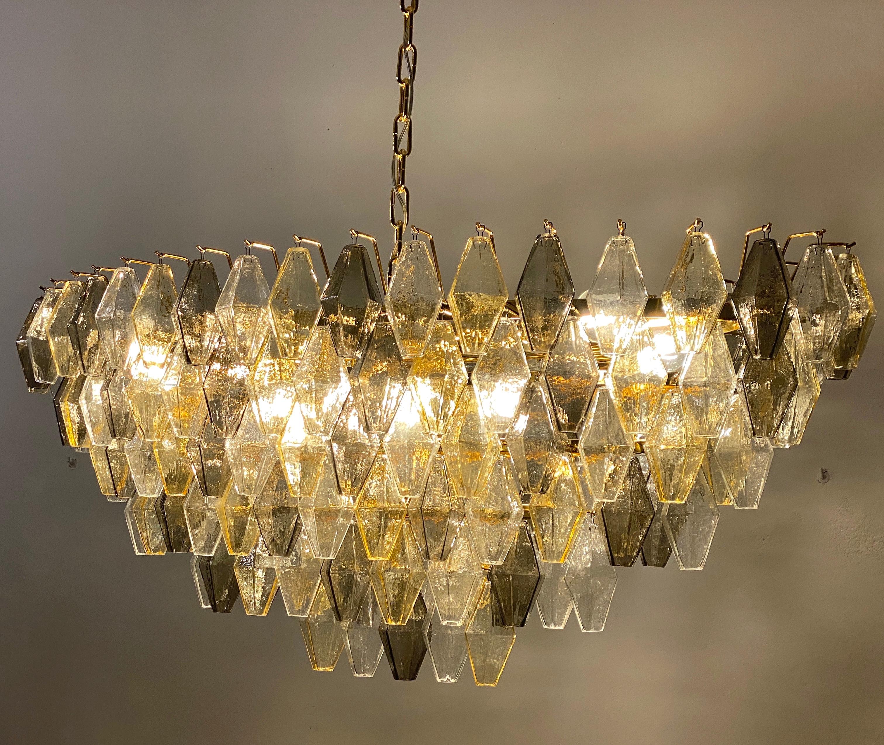 Lampadario o plafoniera in vetro di Murano grigio e ambra di forma ovale In condizioni ottime in vendita a Rome, IT