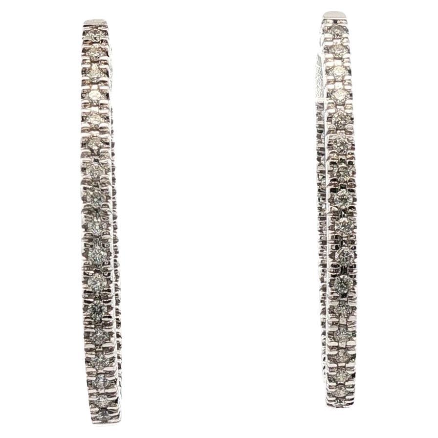 Orecchini a cerchio ovali con diamante interno ed esterno