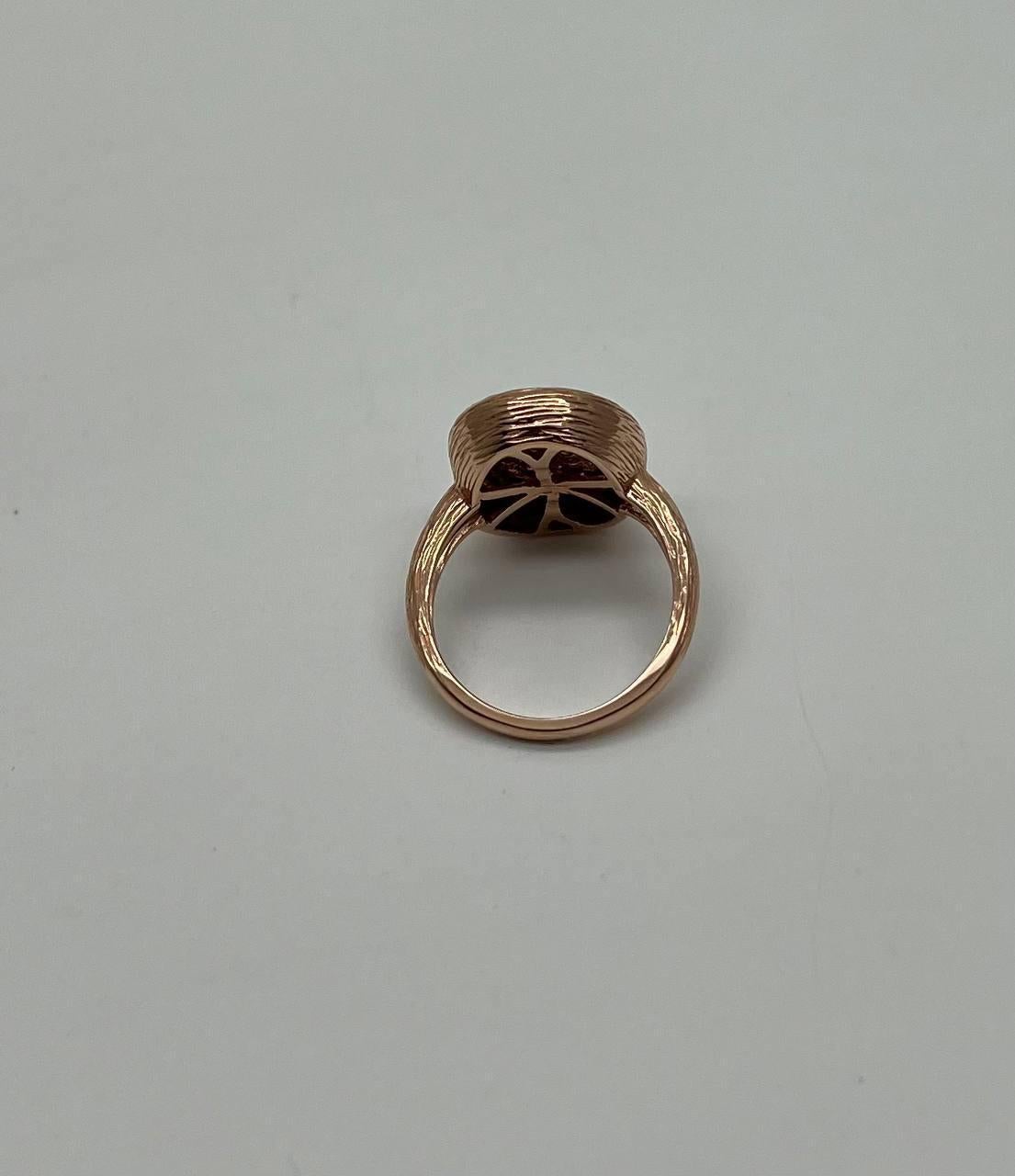 Anello con pavé di diamanti di forma ovale in oro rosa 14 carati con struttura a Branch In condizioni Nuovo in vendita a Oakton, VA