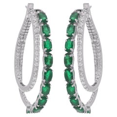 Pendientes de aro esmeralda