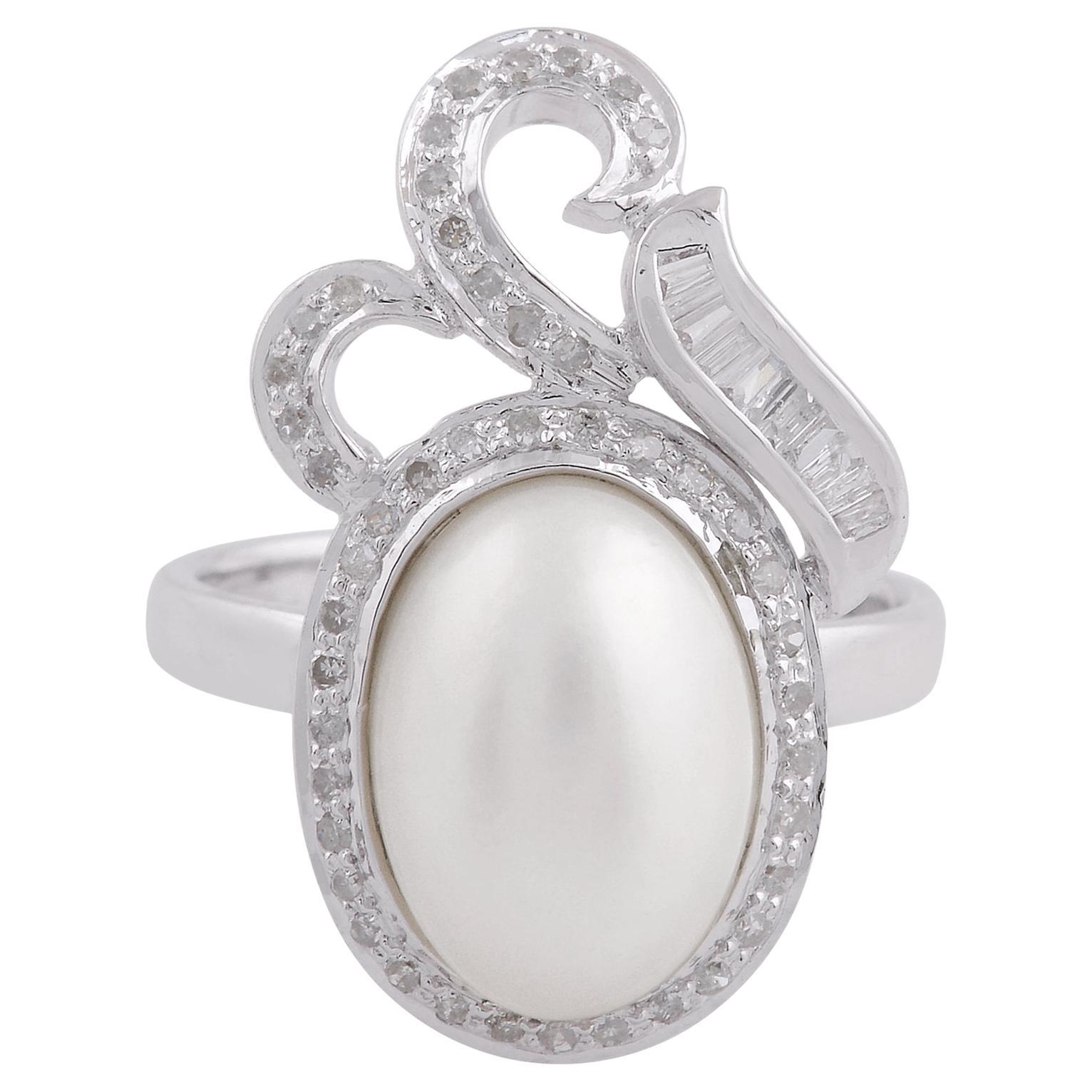 Emilio Jewelry Handmade Micro Pave Diamond Flower Ring at 1stDibs