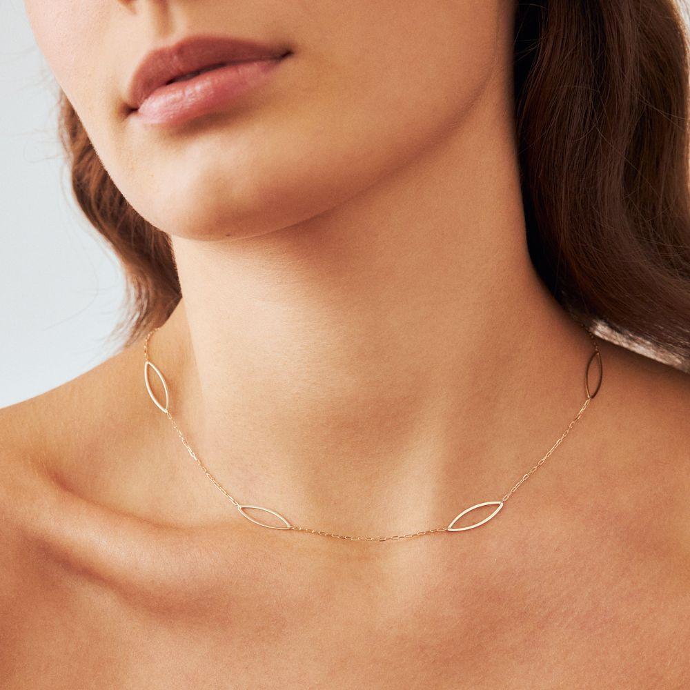 Oval Shape Station Necklace 16