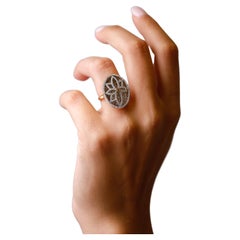 Oval Shaped 2.25 ct White Chocolate Diamond Cocktail Ring 18k Gold By Gregg Ruth