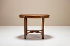 Table d'appoint Amsterdamse School en chêne et ébène, années 1930