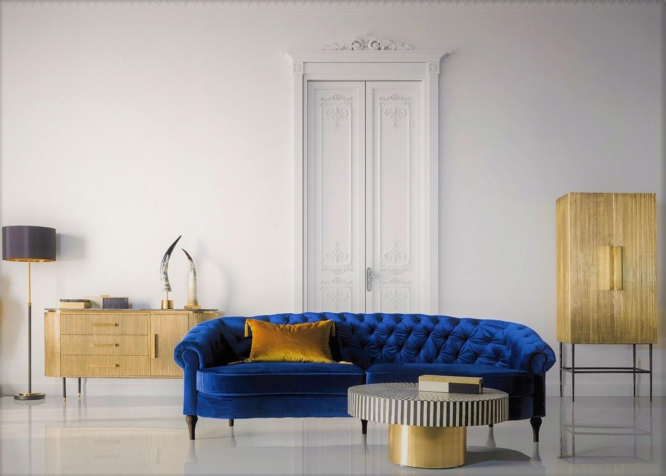 Unknown Oval Shaped Black Marble and Gilt Metal Sideboard For Sale