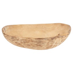 Oval-Shaped Bleached and Scrubbed Rustic Swedish Dugout Bowl