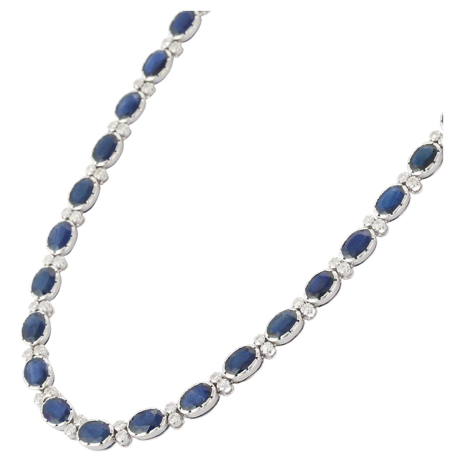 Office Wear Blue Sapphire 509.00 Cts Earth Mined Oval Shape Beads Necklace 