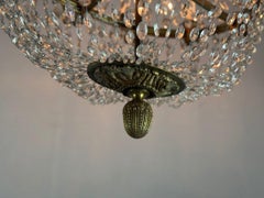 Oval Shaped Bronze And Pearl Bag Chandelier, Circa 1900