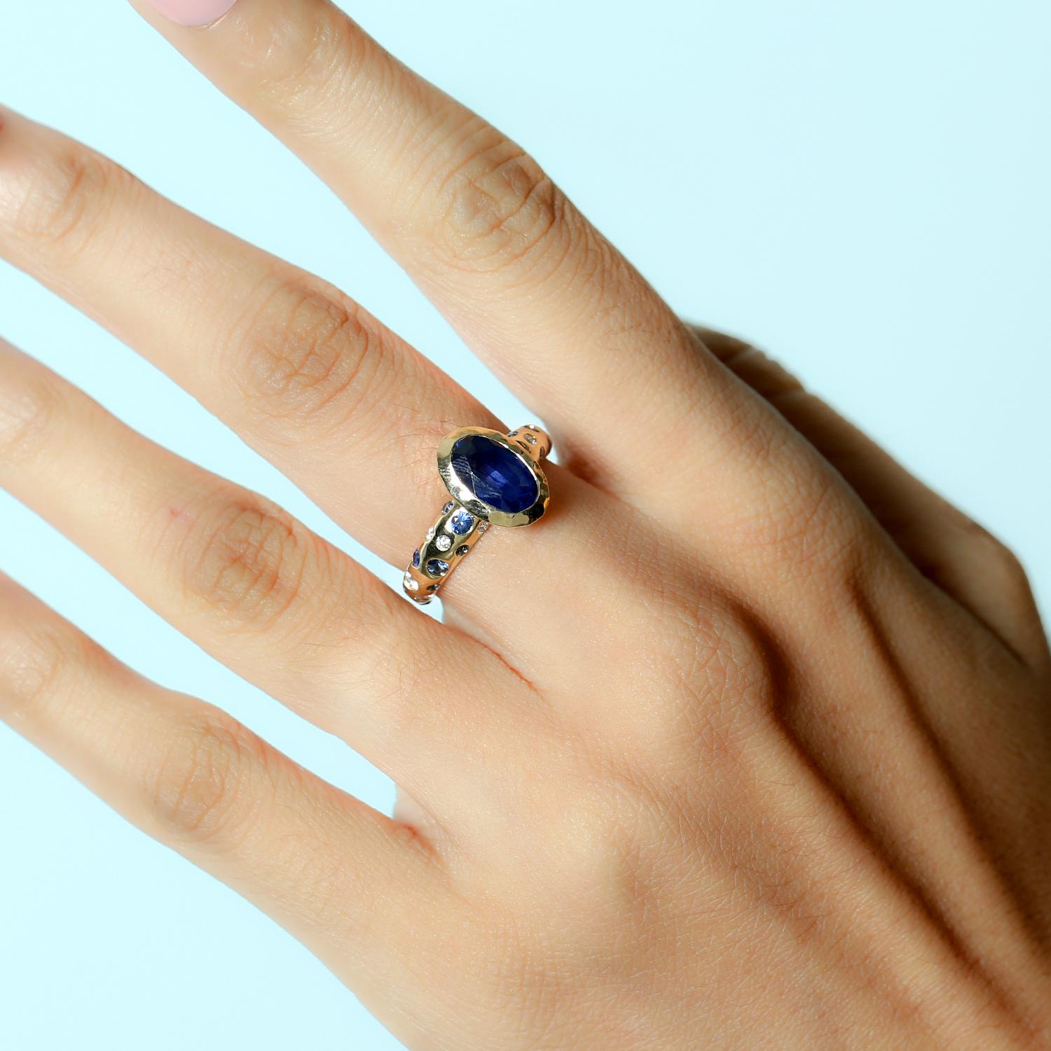 18KT:5.405g,D:0.39ct, Sapp:2.87ct, US-7