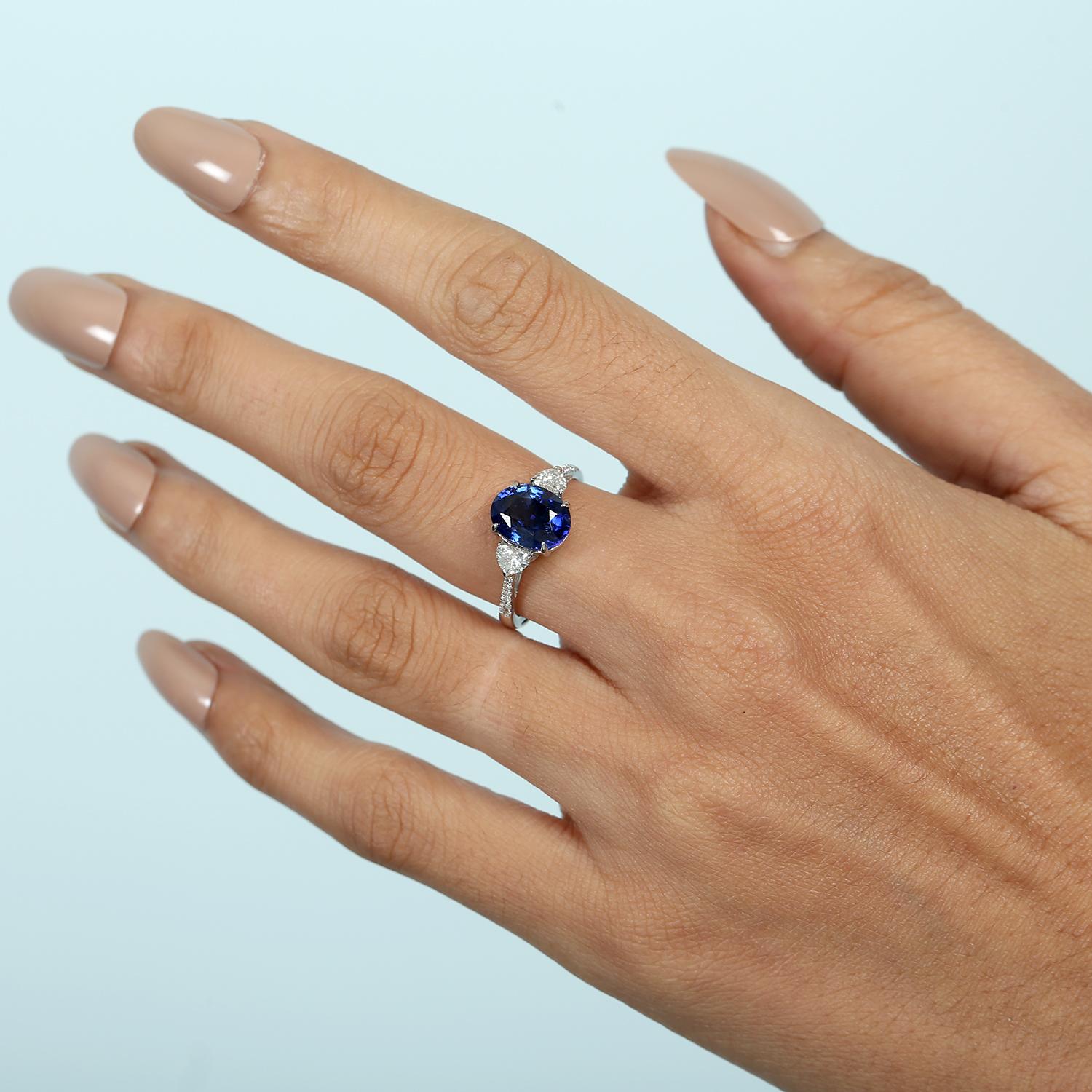 18KT:3.127g,D:0.49ct, Sapp:3.58ct, US-7