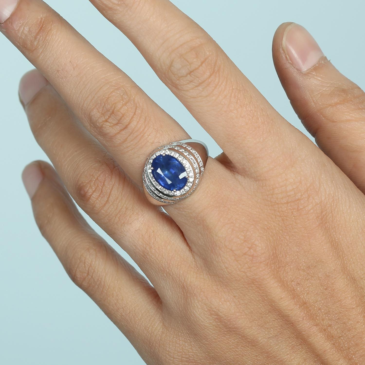 18KT:7.358g,D:0.47ct, Sapp:3.59ct, US-7
