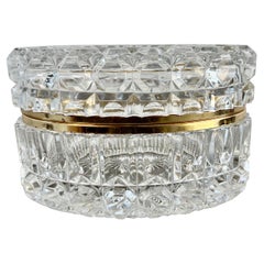 Oval Shaped Cut Crystal Jewelry Casket