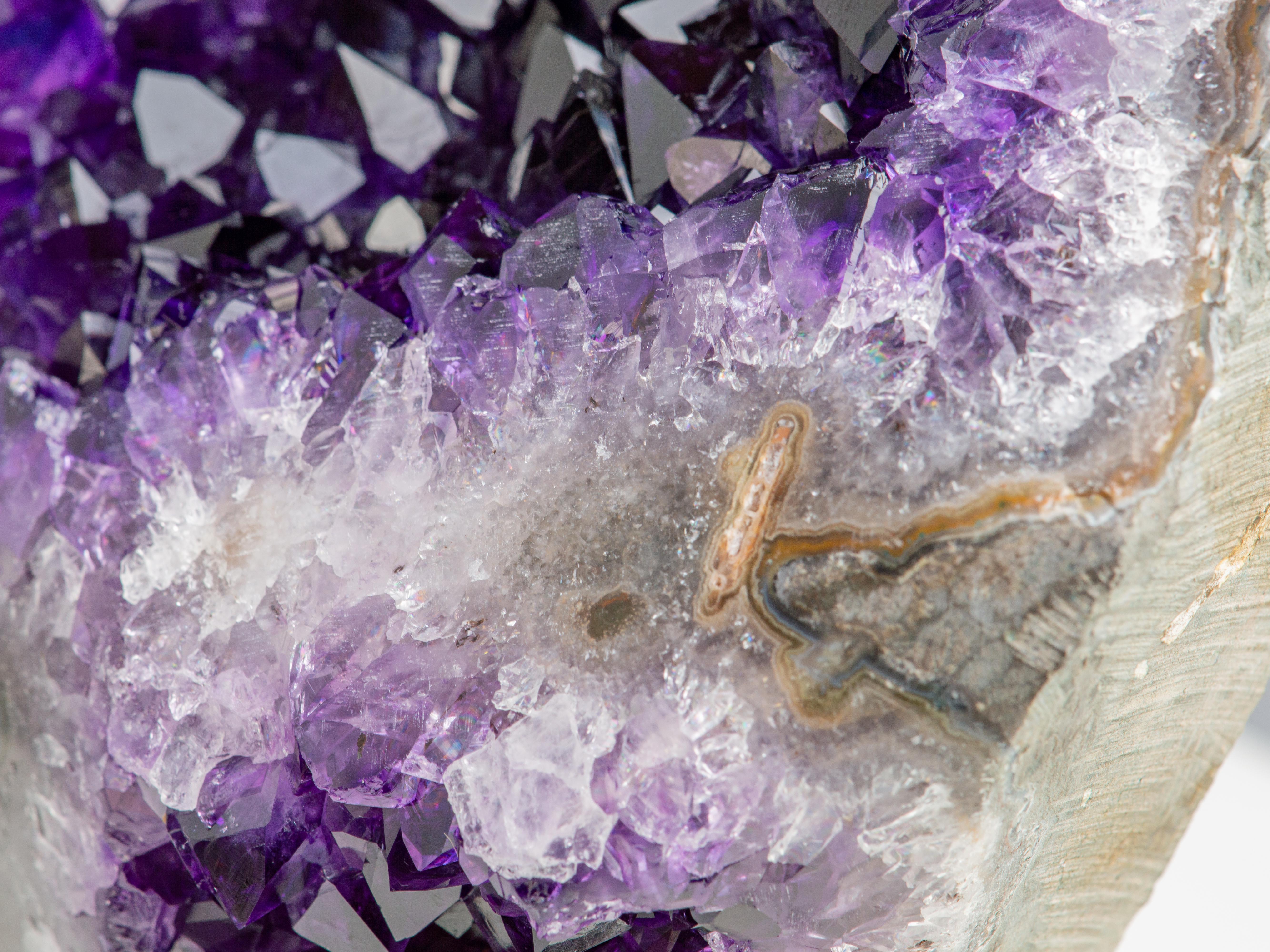 Oval Shaped Deep Purple Amethyst Geode Section For Sale 1