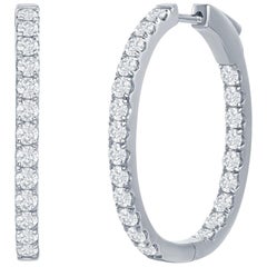 Oval Shaped Diamond Hoop Earrings 4.50 Carat