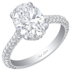 Neil Lane Couture Oval-Shaped  Diamond, Platinum Ring