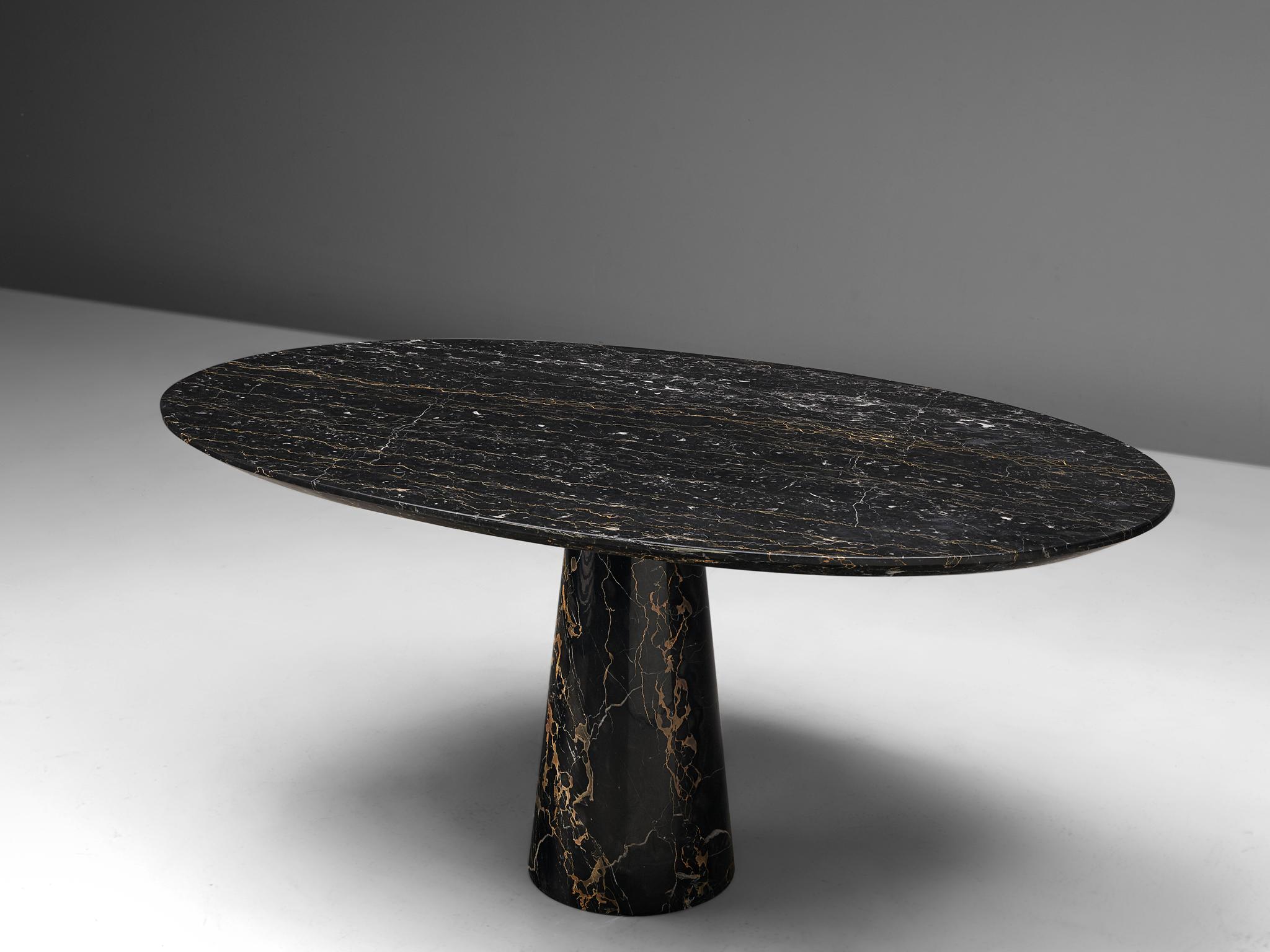 black marble oval dining table