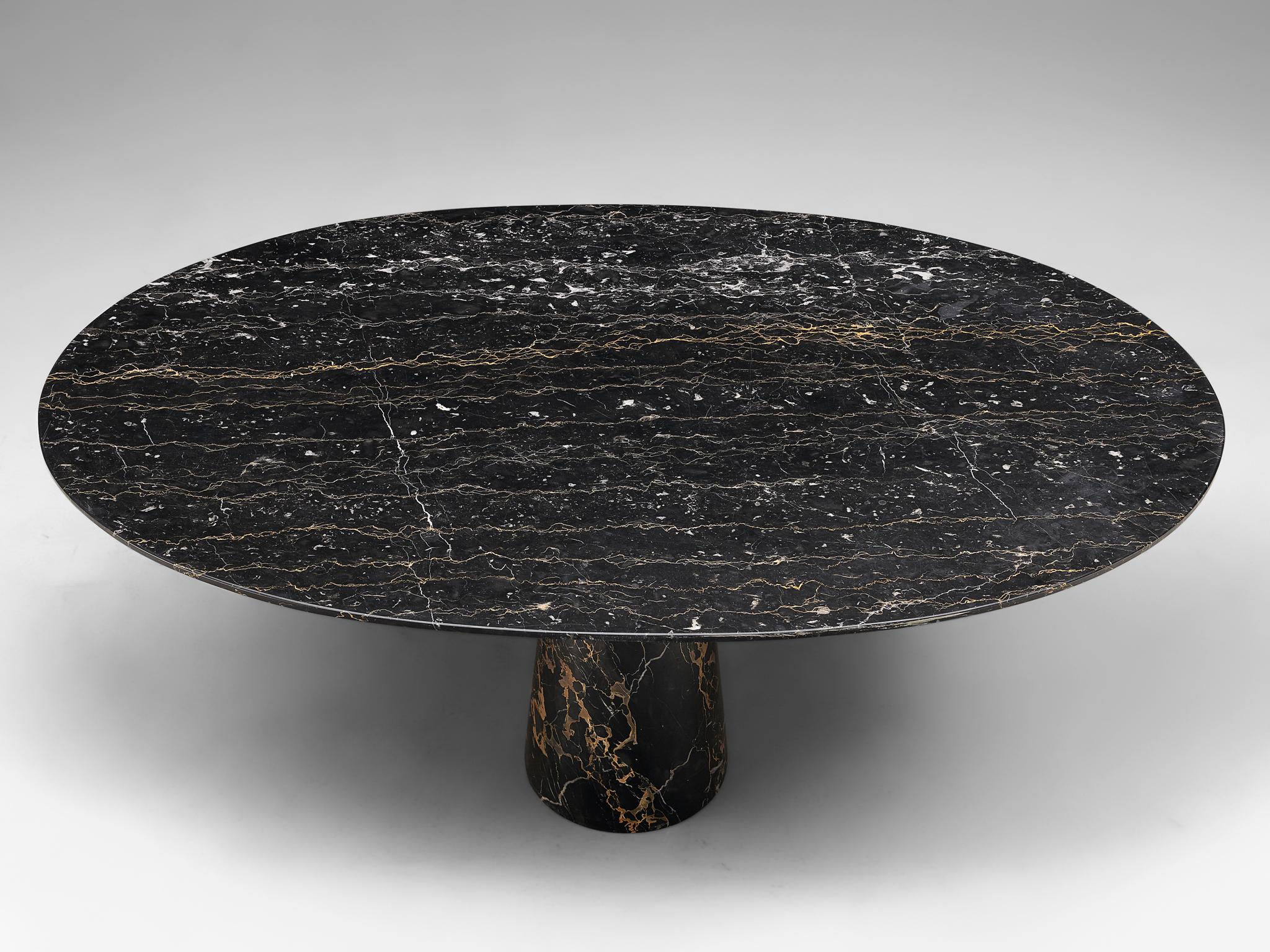 black marble oval table