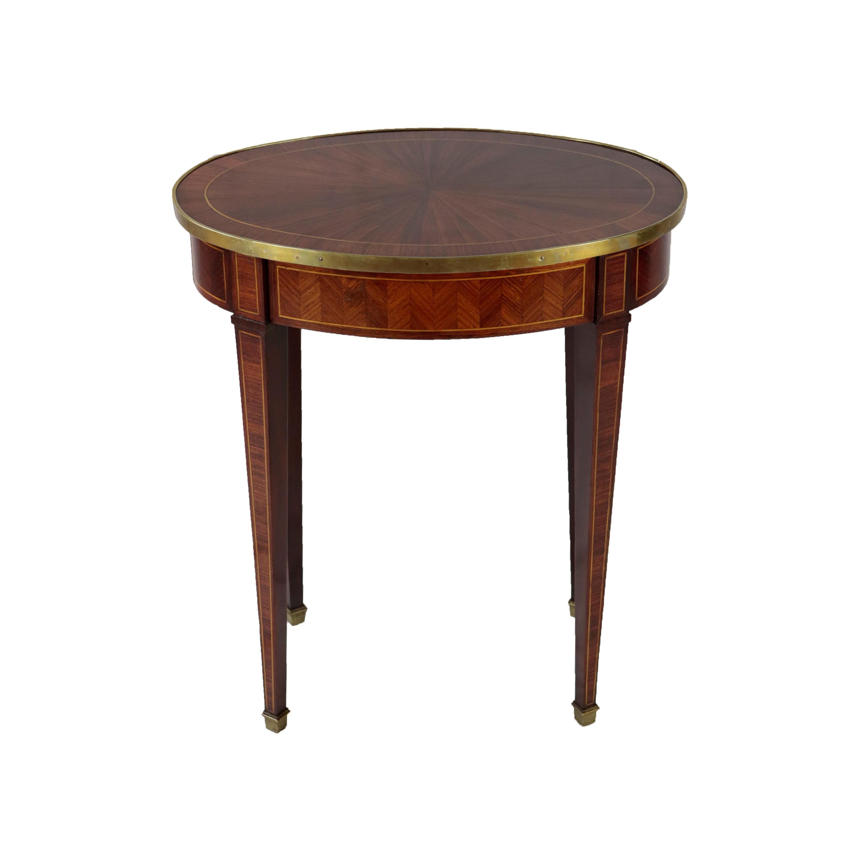 Oval Shaped French Rosewood Side Table, Late 19th Century, circa 1880, 1 Drawer For Sale