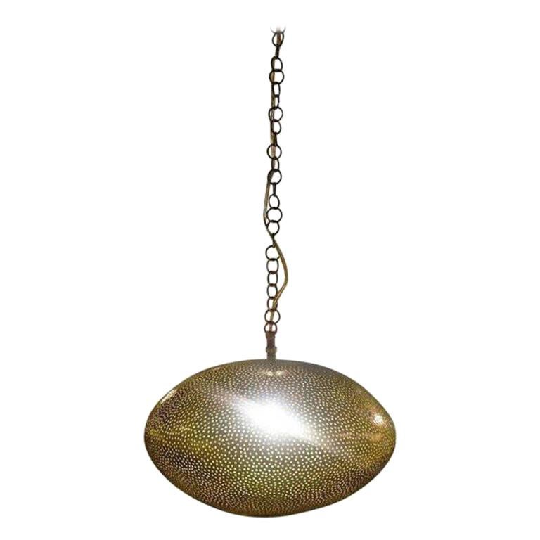 Oval Shaped Modern Gold Brass Pendant Chandelier