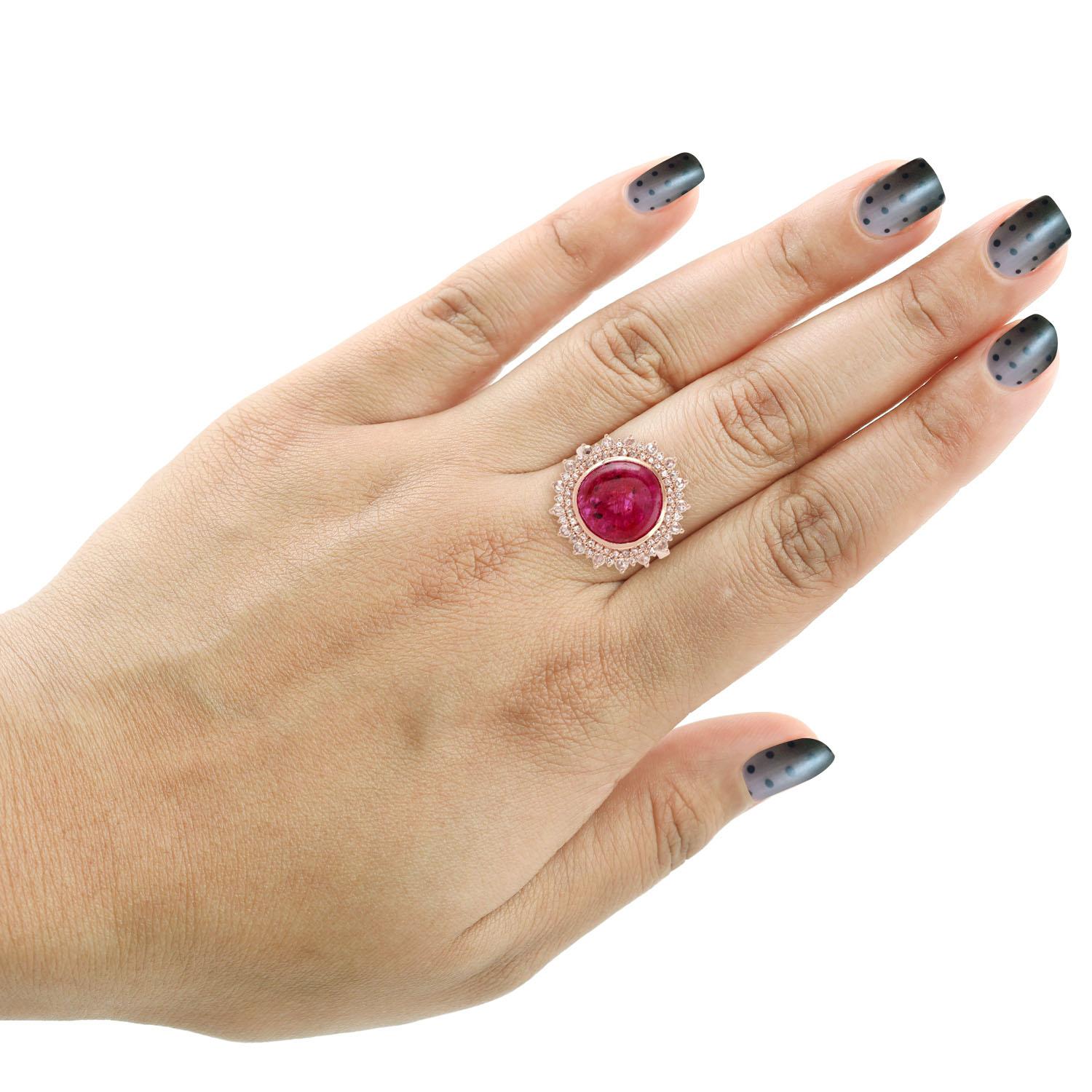 18KT:6.497g,D:0.48ct, Ruby:3.84ct,
