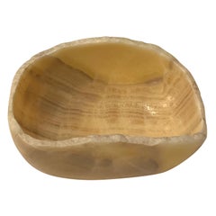 Shades of Gold Oval Shaped Onyx Bowl, Mexico