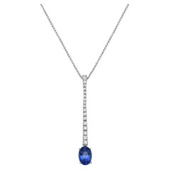 Oval Shaped Sapphire and Diamond Necklace