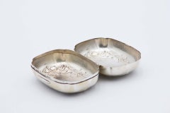 Oval shaped silver soap dish