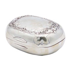 Oval shaped silver soap dish