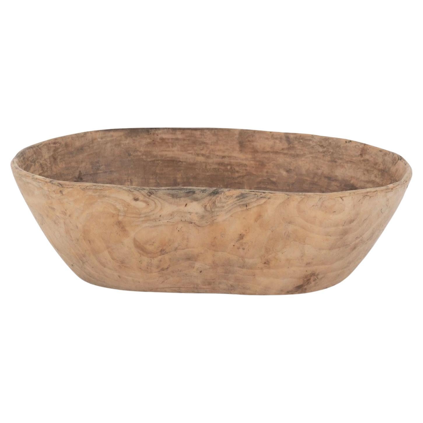 Oval-Shaped Swedish Root Wood Bowl For Sale