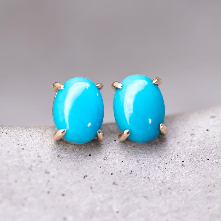 Minimalist Oval Shaped Turquoise Stud Earrings 14k Yellow Gold.


Free Domestic USPS First Class Shipping! Free Gift Bag or Box with every order!

Opal—the queen of gemstones, is one of the most beautiful gemstones in the world. Every piece of opal