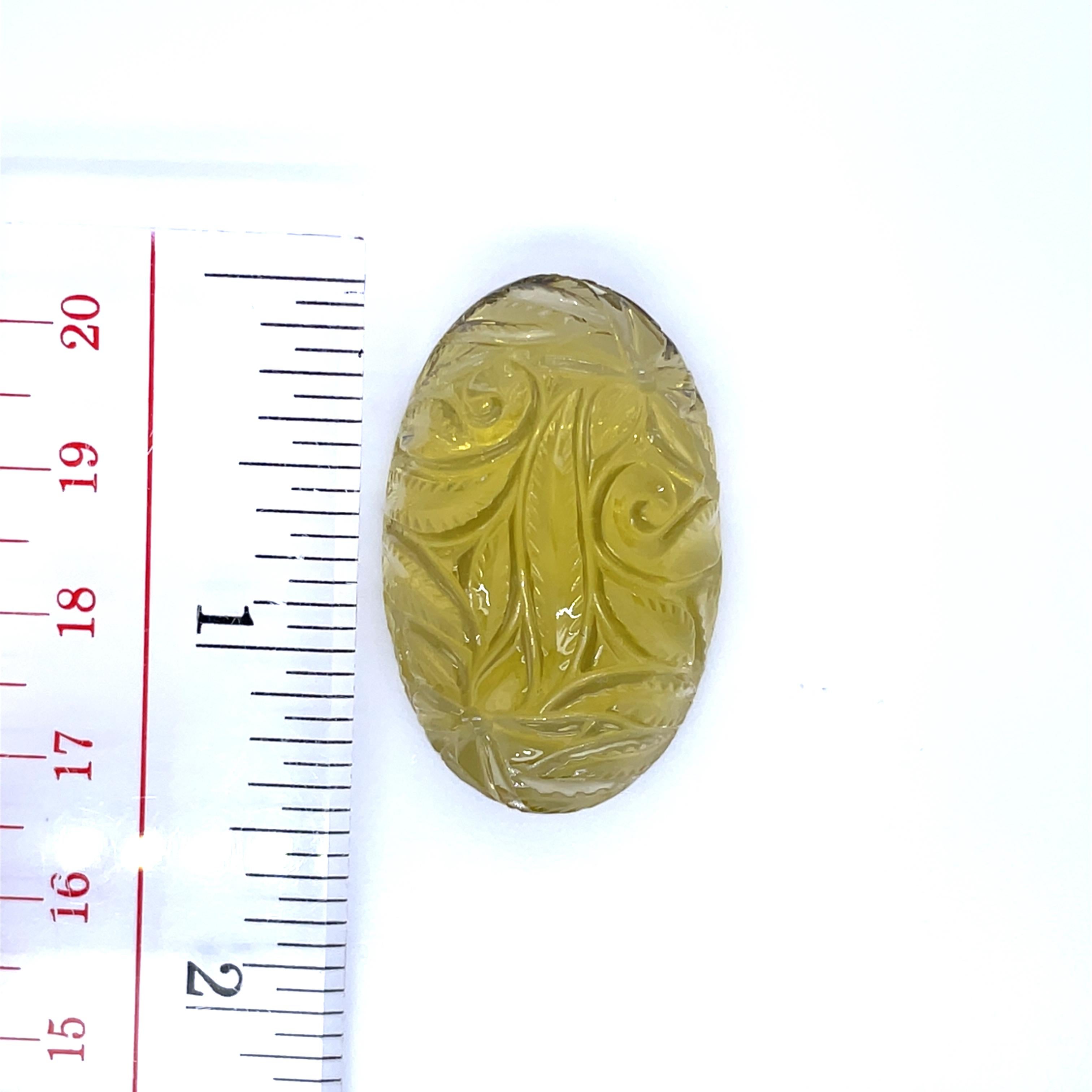 Intaglio di ametista gialla a forma ovale Cts 94,68 in vendita 5