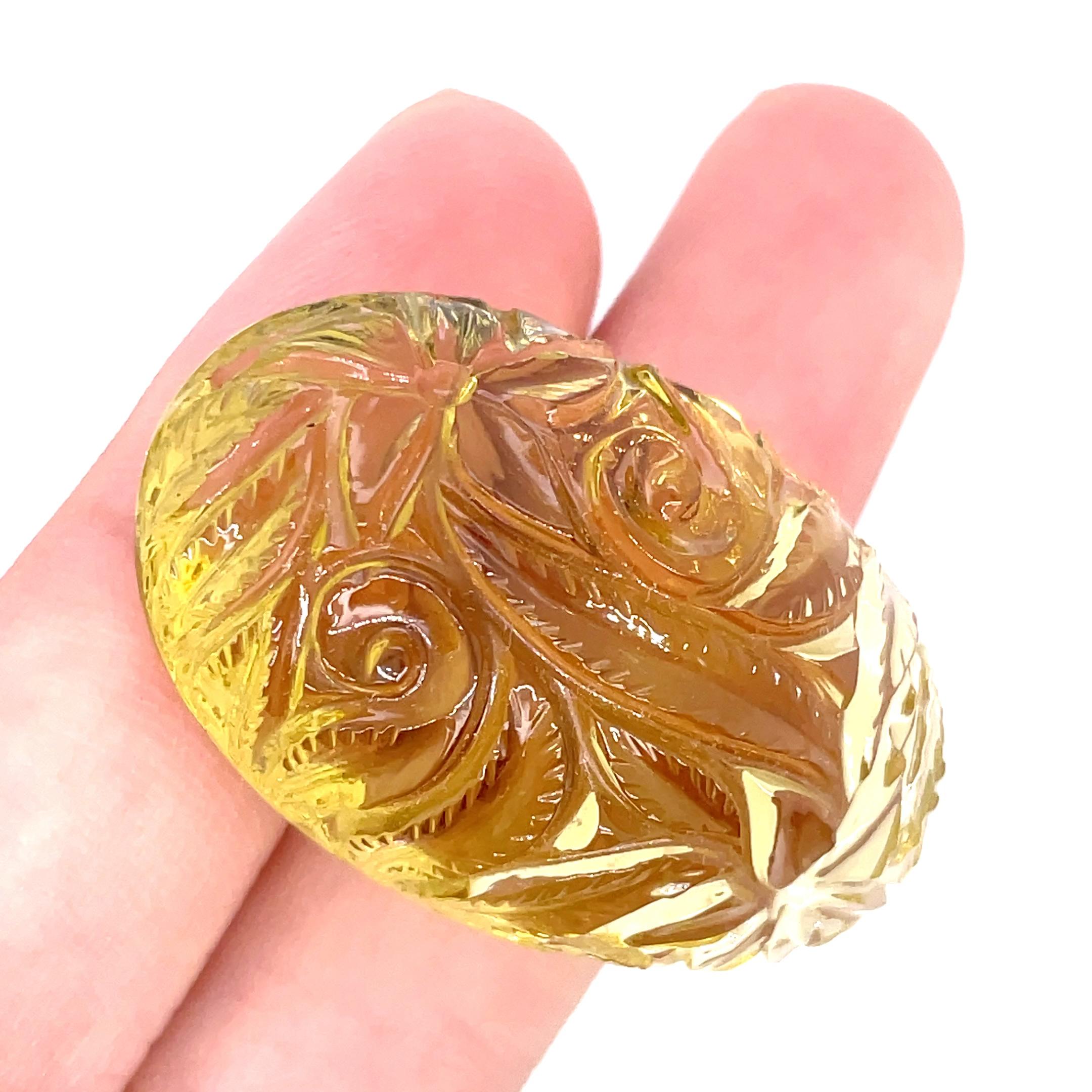 Intaglio di ametista gialla a forma ovale Cts 94,68 In condizioni Nuovo in vendita a Hong Kong, HK