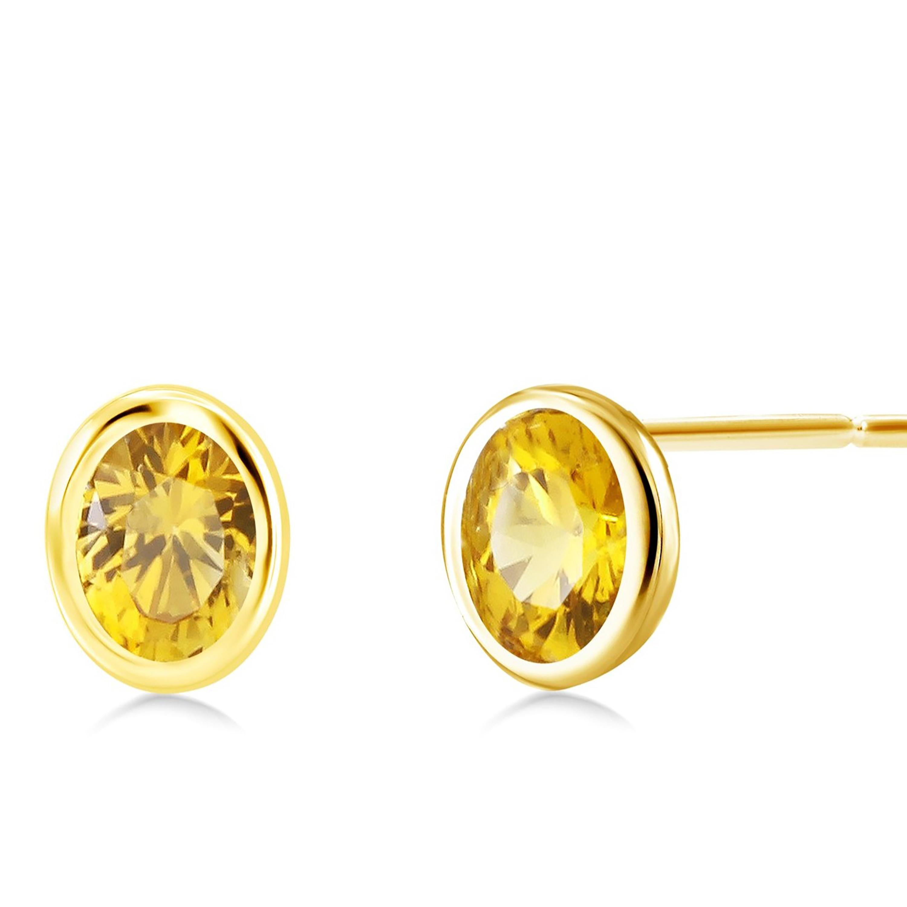 yellow sapphire stud earrings