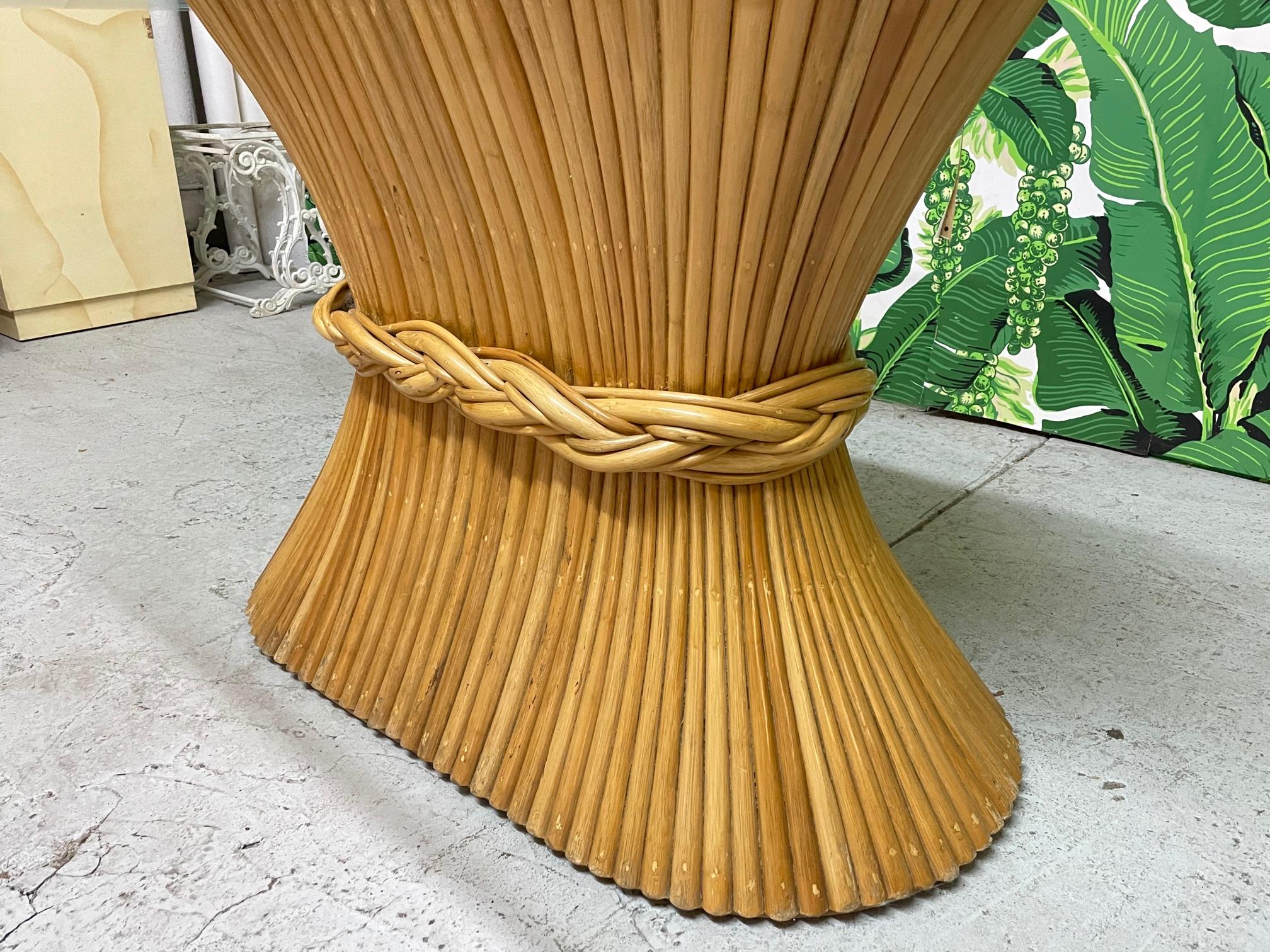 Oval Sheaf of Wheat Dining Table in the Manner of McGuire In Good Condition In Jacksonville, FL