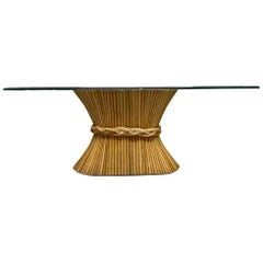 Oval Sheaf of Wheat Dining Table in the Manner of McGuire