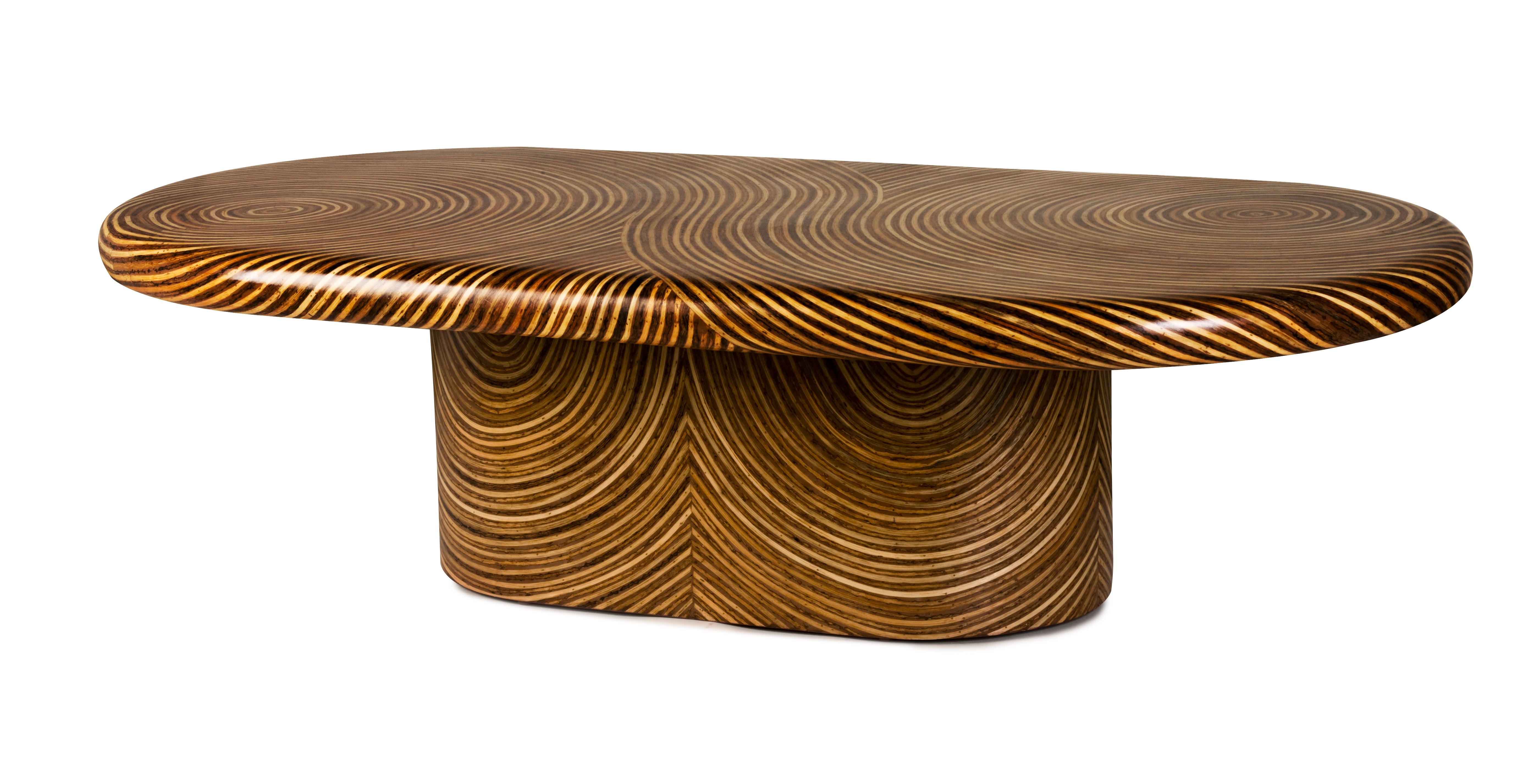 Philippine Oval Showtime Ribbon Cocktail Table For Sale