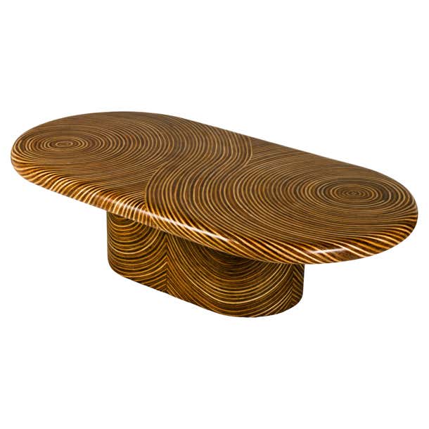 Oval Showtime Ribbon Cocktail Table For Sale at 1stDibs