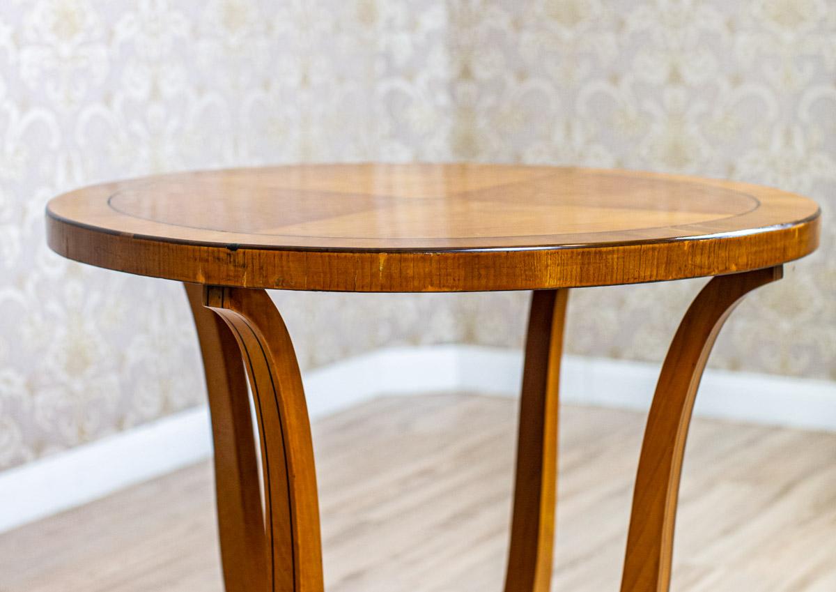 Wood Oval Side Table From the Early 20th Century Finished in Shellac For Sale