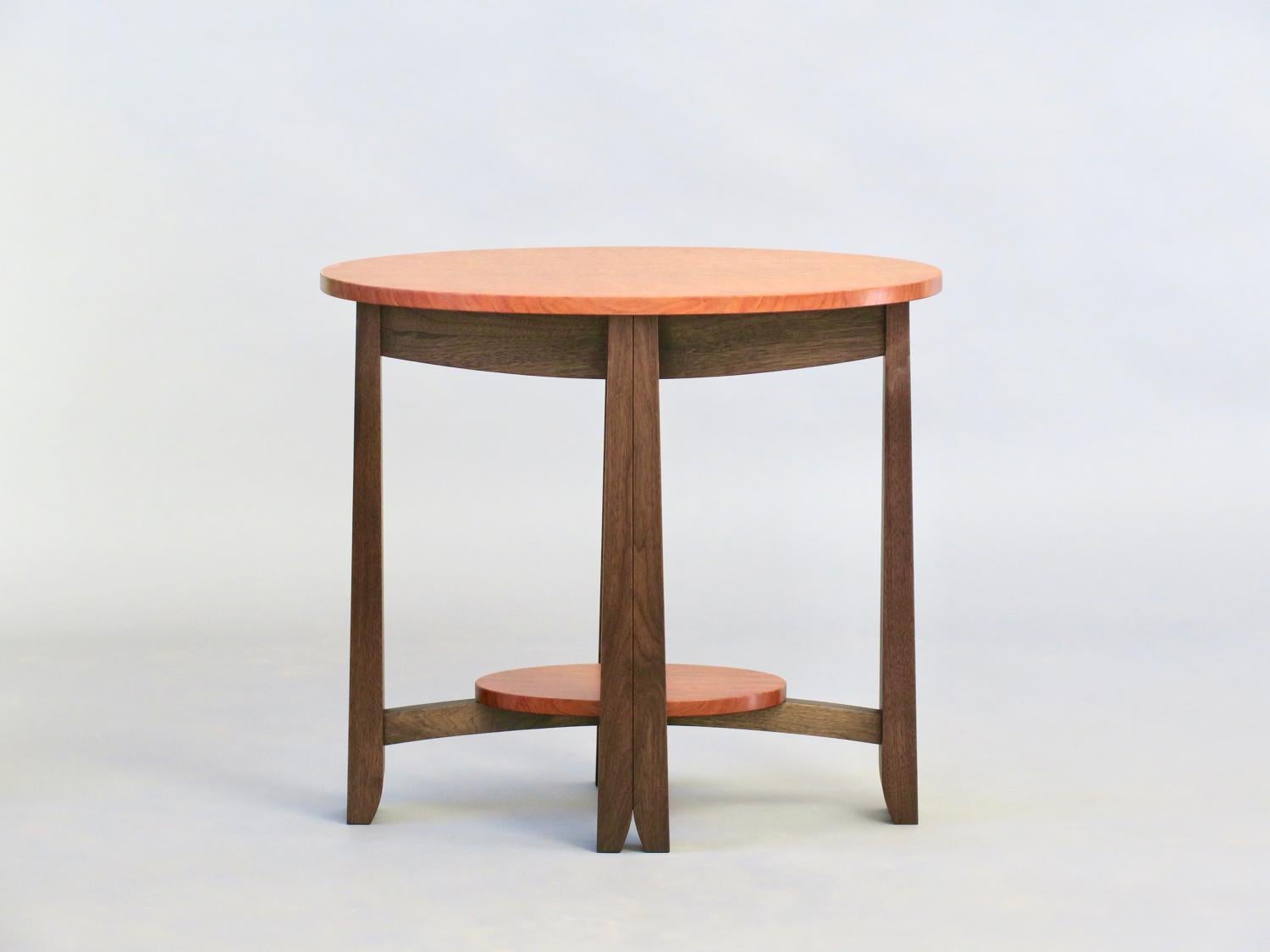 Modern Oval Side Table in Bubinga and Blackened Walnut  by Thomas Throop - In Stock 