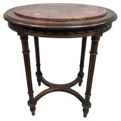Antique Oval side table with marble top