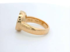Anello con sigillo ovale, oro rosa 18 carati, 14,5 x 13,5 mm con incisione araldica