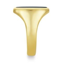 Oval Signet Ring, 18K Rose Gold, Lapis Lazuli 13.5 x 10.5 mm with Engraving